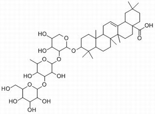 3-[(O-beta-D-Glucopyranosyl-(1-3)-O-6-deoxy-alpha-L-mannopyranosyl-(1-2)-alpha-L-arabinopyranosyl)oxy]-olean-12-en-28-oic acid