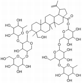 3-O-D-glucopyranosyl( 1→3)-L-rhamnopyranosyl(1→2)-L-arabinopyranosyl lupinic acid– 28-O-rhamnopyranosyl(1→4)gluc