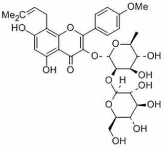 3-[(6-Deoxy-2-O-beta-D-glucopyranosyl-alpha-L-mannopyranosyl)oxy]-5,7-dihydroxy-2-(4-methoxyphenyl)-8-(3-methyl-2-buten-1-yl)-4H-1-benzopyran-4-one