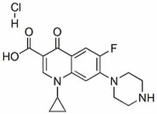 1-Cyclopropyl-6-fluoro-1,4-dihydro-4-oxo-7-(1-piperazinyl)-3-quinolinecarboxylic acid hydrochloride
