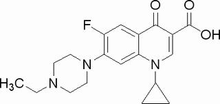 恩氟沙星,1-环丙基-7-(4-乙基-1-哌嗪基)-6-氟-1,4-二氢-4-氧代-3-喹啉羧酸