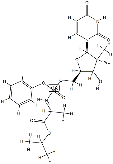 (R)-2-{[(2R,3R,4R,5R)-5-(2,4-dioxo-3,4-dihydro-2H-pyrimidin-1-yl)-4-fluoro-3-hydroxy-4-methyltetrahydrofuran-2-ylmethoxy](phenoxy)phosphorylamino}propionic acid isopropyl ester