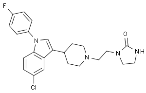 1-(4-Fluorophenyl)-5-chloro-3-[1-[2-[(tetrahydro-2-oxo-1H-imidazol)-1-yl]ethyl]piperidin-4-yl]-1H-indole