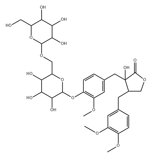 2(3H)-Furanone, 4-[(3,4-dimethoxyphenyl)methyl]-3-[[4-[(6-O-β-D-glucopyranosyl-β-D-glucopyranosyl)oxy]-3-methoxyphenyl]methyl]dihydro-3-hydroxy-, (3S,4S)-