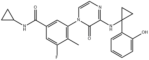Benzamide, N-cyclopropyl-3-fluoro-5-[3-[[1-(2-hydroxyphenyl)cyclopropyl]amino]-2-oxo-1(2H)-pyrazinyl]-4-methyl-