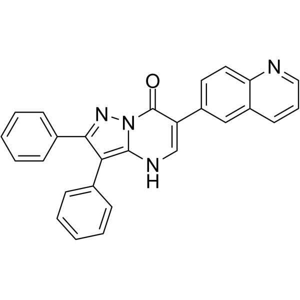 Pyrazolo[1,5-a]pyrimidin-7(4H)-one, 2,3-diphenyl-6-(6-quinolinyl)-