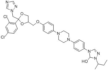 3H-1,2,4-Triazol-3-one, 4-4-4-4-2-(2,4-dichlorophenyl)-2-(1H-1,2,4-triazol-1-ylmethyl)-1,3-dioxolan-4-ylmethoxyphenyl-1-piperazinylphenyl-2,4-dihydro-2-(2-hydroxy-1-methylpropyl)-