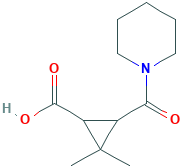 2,2-dimethyl-3-(piperidin-1-ylcarbonyl)cyclopropanecarboxylic acid