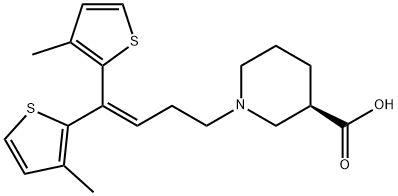 [3R,(-)]-1-[4,4-Bis(3-methyl-2-thienyl)-3-butenyl]-3α-piperidinecarboxylic acid