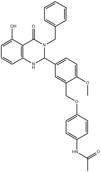 N-[4-[[2-Methoxy-5-[1,2,3,4-tetrahydro-5-hydroxy-4-oxo-3-(phenylmethyl)-2-quinazolinyl]phenyl]methoxy]phenyl]acetamide
