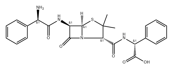 Benzeneacetic acid, α-[[[(2S,5R,6R)-6-[[(2R)-2-amino-2-phenylacetyl]amino]-3,3-dimethyl-7-oxo-4-thia-1-azabicyclo[3.2.0]hept-2-yl]carbonyl]amino]-, (αR)-