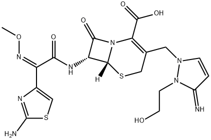 (6r,7r)-7-[[(2z)-2-(2-amino-1,3-thiazol-4-yl)-2-methoxyiminoacetyl]amino]-3-[[2-(2-hydroxyethyl)-3-iminopyrazol-1-yl]methyl]-8-oxo-5-thia-1-azabicyclo[4.2.0]oct-2-ene-2-carboxylic acid