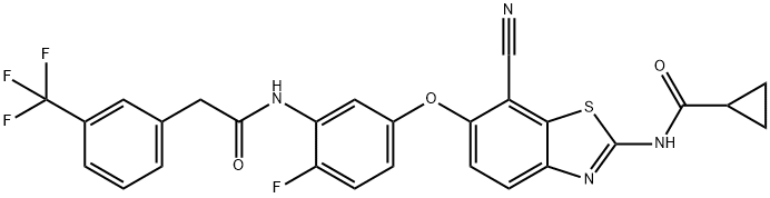 N-[7-Cyano-6-[4-fluoro-3-[[[3-(trifluoromethyl)phenyl]acetyl]amino]phenoxy]-1,3-benzothiazol-2-yl]cyclopropanecarboxamide