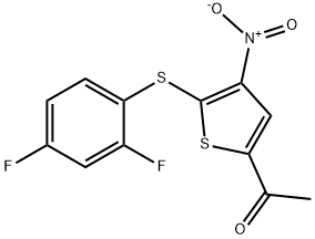 P 22077                                                       1-[5-[(2,4-Difluorophenyl)thio]-4-nitro-2-thienyl]ethanone
