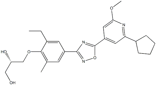 1,2-Propanediol, 3-[4-[5-(2-cyclopentyl-6-methoxy-4-pyridinyl)-1,2,4-oxadiazol-3-yl]-2-ethyl-6-methylphenoxy]-, (2S)-