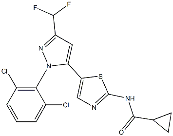 N-[5-[2-(2,6-dichlorophenyl)-5-(difluoromethyl)pyrazol-3-yl]-1,3-thiazol-2-yl]cyclopropanecarboxamide
