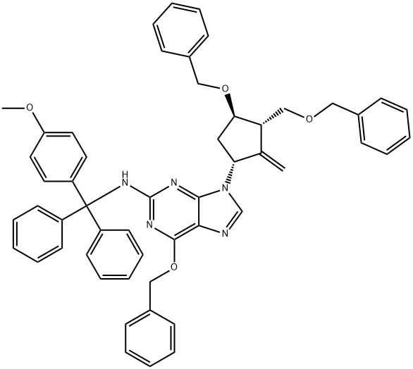 N-[(4-methoxyphenyl)-diphenylmethyl]-9-[2-methylidene-4-phenylmethoxy-3-(phenylmethoxymethyl)cyclopentyl]-6-phenylmethoxypurin-2-amine