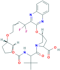 (33R,35S,91R,92R,5S,E)-5-(tert-butyl)-14,14-difluoro-4,7-dioxo-2,8,10-trioxa-6-aza-1(2,3)-quinoxalina-3(3,1)-pyrrolidina-9(1,2)-cyclopentanacyclotetradecaphan-12-ene-35-carboxylic acid