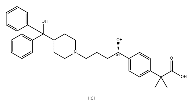 Benzeneacetic acid, 4-[(1S)-1-hydroxy-4-[4-(hydroxydiphenylmethyl)-1-piperidinyl]butyl]-α,α-dimethyl-, hydrochloride
