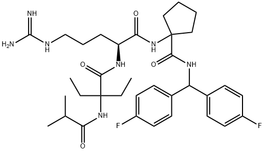 1-[[(2S)-5-[(Aminoiminomethyl)amino]-2-[[2-ethyl-2-[(2-methyl-1-oxopropyl)amino]-1-oxobutyl]amino]-1-oxopentyl]amino]-N-[bis(4-fluorophenyl)methyl]cyclopentanecarboxamide]