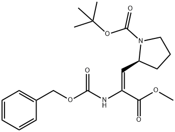 1-Pyrrolidinecarboxylic acid, 2-[(1E)-3-methoxy-3-oxo-2-[[(phenylmethoxy)carbonyl]amino]-1-propen-1-yl]-, 1,1-dimethylethyl ester, (2S)-