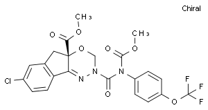 Indeno1,2-e1,3,4oxadiazine-4a(3H)-carboxylic acid, 7-chloro-2,5-dihydro-2-(methoxycarbonyl)4-(trifluoromethoxy)phenylaminocarbonyl-, methyl ester, (4aS)-