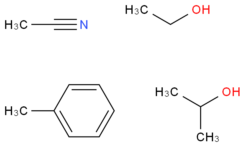 Acetonitrile, mixt. with ethanol, methylbenzene and 2-propanol