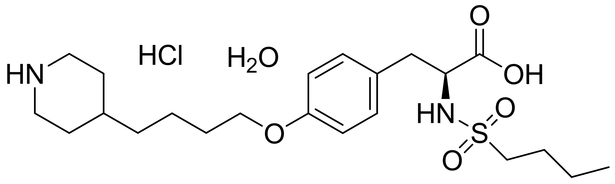n-butylsulfonyl-o-(4-(4-pyridinyl)butyl)-l-tyrosine hydrochloride monohydrate