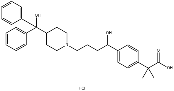 2-[4-[1-hydroxy-4-[4-(hydroxy-diphenyl-methyl)-1-piperidyl]-butyl]phenyl]-2-methyl-propanoic acid hydrochloride