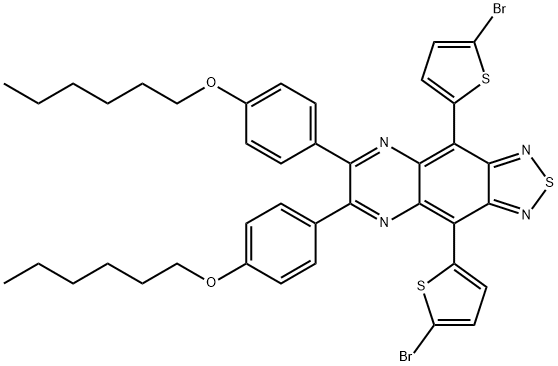 [1,2,5]Thiadiazolo[3,4-g]quinoxaline, 4,9-bis(5-bromo-2-thienyl)-6,7-bis[4-(hexyloxy)phenyl]-