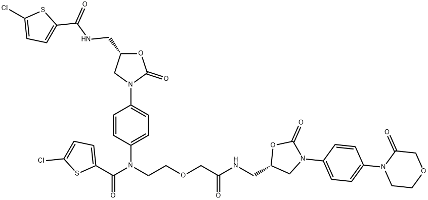 5-chloro-N-(4-((S)-5-((5-chlorothiophene-2-carboxamido)methyl)-2-oxooxazolidin-3-yl)phenyl)-N-(2-(2-oxo-2-((((S)-2-oxo-3-(4-(3-oxomorpholino)phenyl)ox