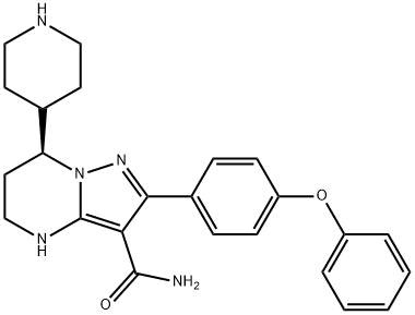 Pyrazolo[1,5-a]pyrimidine-3-carboxamide, 4,5,6,7-tetrahydro-2-(4-phenoxyphenyl)-7-(4-piperidinyl)-, (7S)-