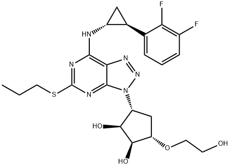 1,2-Cyclopentanediol, 3-[7-[[(1R,2S)-2-(2,3-difluorophenyl)cyclopropyl]amino]-5-(propylthio)-3H-1,2,3-triazolo[4,5-d]pyrimidin-3-yl]-5-(2-hydroxyethoxy)-, (1S,2S,3R,5S)-
