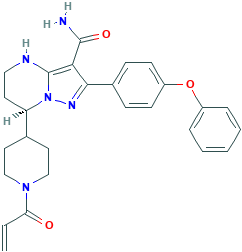 Pyrazolo[1,5-a]pyrimidine-3-carboxamide, 4,5,6,7-tetrahydro-7-[1-(1-oxo-2-propen-1-yl)-4-piperidinyl]-2-(4-phenoxyphenyl)-, (7R)-
