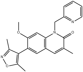 2(1H)-Quinolinone, 6-(3,5-dimethyl-4-isoxazolyl)-7-methoxy-3-methyl-1-(2-pyridinylmethyl)-