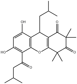 1H-Xanthene-1,3(2H)-dione, 4,9-dihydro-6,8-dihydroxy-2,2,4,4-tetramethyl-5-(3-methyl-1-oxobutyl)-9-(2-methylpropyl)-