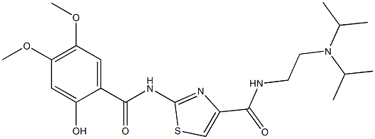 N-{2-[bis(1-methylethyl)amino]ethyl}-2-{[(2-hydroxy-4,5-dimethoxyphenyl)carbonyl]amino}-1,3-thiazole-4-carboxamide