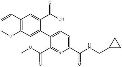 2-(6-((cyclopropylmethyl)carbamoyl)-2-(methoxycarbonyl)pyridin-3-yl)-4-methoxy-5-vinylbenzoic acid
