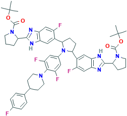 (2S,2,S)-2,2,-[[(2R,5R)-1-[3,5-Difluoro-4-[4-(4-fluorophenyl)-1-piperidinyl]phenyl]-2,5-pyrrolidinediyl]bis(6-fluoro-1H-benzimidazole-5,2-diyl)]bis-1-