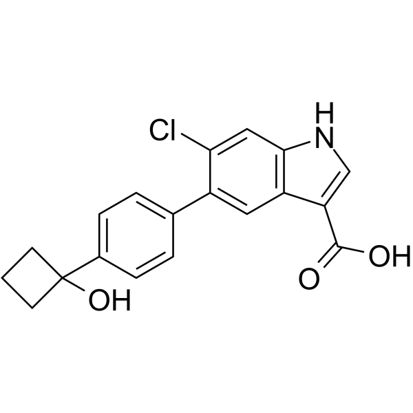 1H-Indole-3-carboxylic acid, 6-chloro-5-[4-(1-hydroxycyclobutyl)phenyl]-