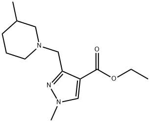 1H-Pyrazole-4-carboxylic acid, 1-methyl-3-[(3-methyl-1-piperidinyl)methyl]-, ethyl ester