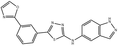 1H-Indazol-5-amine, N-[5-[3-(2-oxazolyl)phenyl]-1,3,4-thiadiazol-2-yl]-