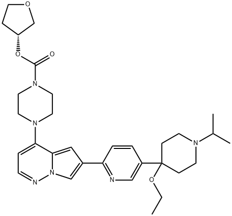 (R)-tetrahydrofuran-3-yl 4-(6-(5-(4-ethoxy-1-isopropylpiperidin-4-yl)pyridin-2-yl)pyrrolo[1,2-b]pyridazin-4-yl)piperazine-1-carboxylate