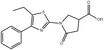 3-Pyrrolidinecarboxylic acid, 1-(5-ethyl-4-phenyl-2-thiazolyl)-5-oxo-