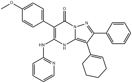 Pyrazolo[1,5-a]pyrimidin-7(4H)-one, 3-(1-cyclohexen-1-yl)-6-(4-methoxyphenyl)-2-phenyl-5-(2-pyridinylamino)-