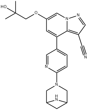 4-(6-(3,6-二氮杂双环[3.1.1]庚烷-3-基)吡啶-3-基)-6-(2-羟基-2-甲基丙氧基)吡唑并[1,5-A]吡啶3-甲腈(塞尔帕替尼N-1)