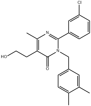 2-(3-Chlorophenyl)-3-[(3,4-dimethylphenyl)methyl]-5-(2-hydroxyethyl)-6-methyl-3,4-dihydropyrimidin-4-one