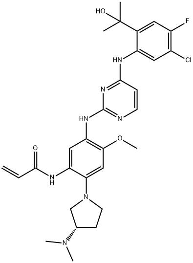 N-[5-[[4-[5-Chloro-4-fluoro-2-(2-hydroxypropan-2-yl)anilino]pyrimidin-2-yl]amino]-2-[(3S)-3-(dimethylamino)pyrrolidin-1-yl]-4-methoxyphenyl]prop-2-enamide