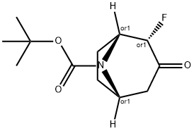 8-Azabicyclo[3.2.1]octane-8-carboxylic acid, 2-fluoro-3-oxo-, 1,1-dimethylethyl ester, (1R,2S,5S)-rel-