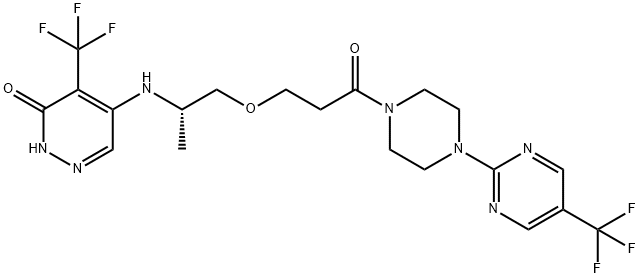 3(2H)-Pyridazinone, 5-[[(1S)-1-methyl-2-[3-oxo-3-[4-[5-(trifluoromethyl)-2-pyrimidinyl]-1-piperazinyl]propoxy]ethyl]amino]-4-(trifluoromethyl)-